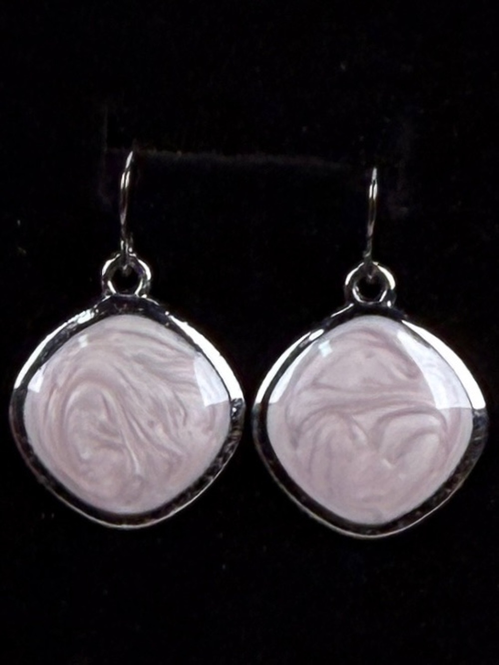 Pretty gunmetal light taupe-ish swirl accent pierced earrings